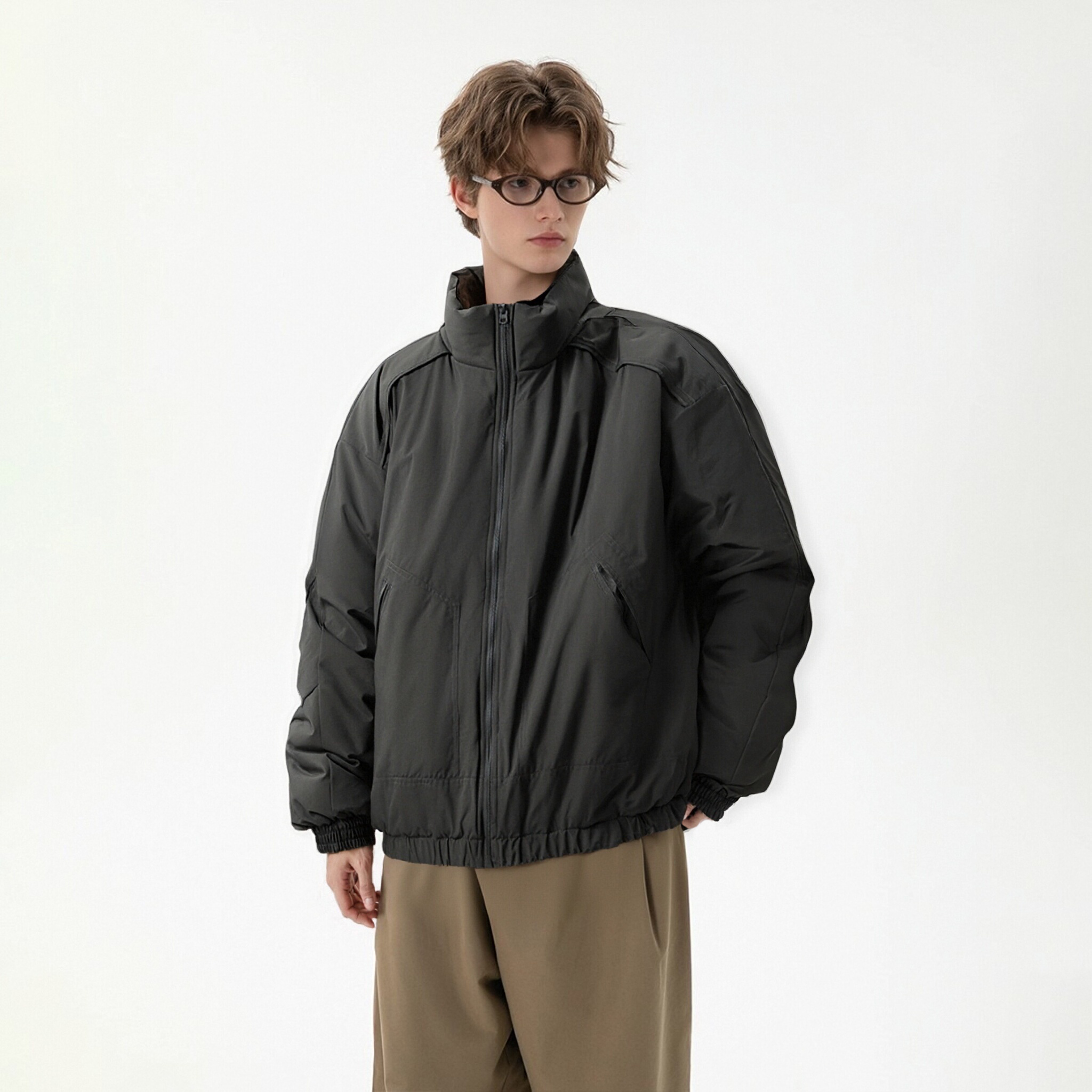 OZGM 冬季三防美式高街雪山立领冲锋衣棉衣男女棉服厚夹克外套
