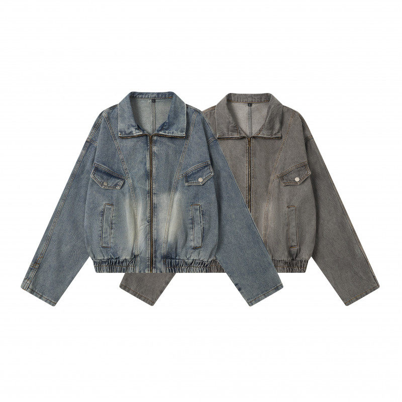 OZGM反装牛仔外套男潮牌水洗做旧上衣春秋季宽松美式休闲工装夹克,男装,牛仔外套,淘宝优惠券,粉丝福利购,淘宝优惠卷