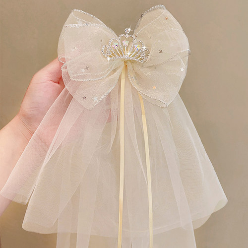 儿童公主头纱发夹女童王冠头饰