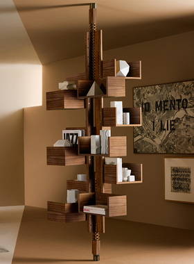 Albero阿波罗旋转书架北美黑胡桃木书柜Poltrona Frau设计师原版