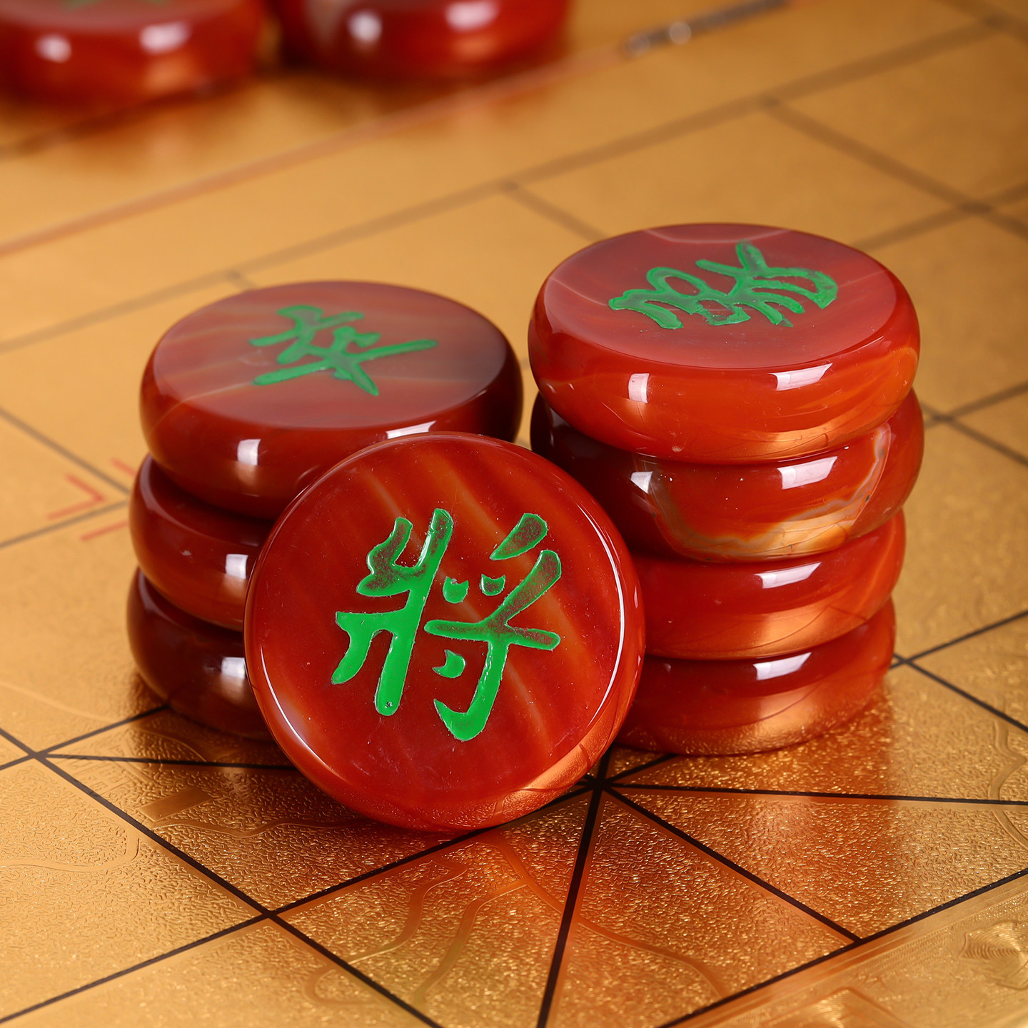 中国红玉石象棋把件巴西红玛瑙