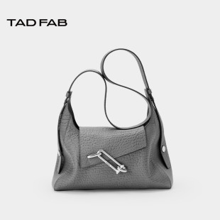 TADFAB包包鎖扣設(shè)計春夏新款 hobo包大容量通勤牛皮單肩斜挎包包女