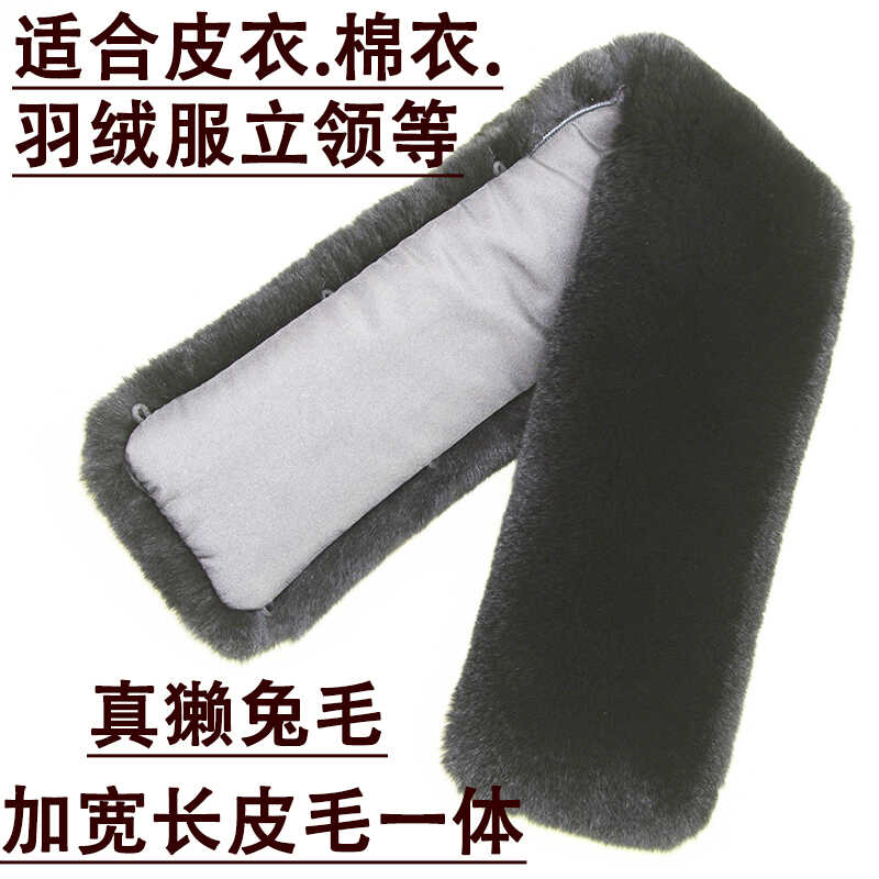 獭兔直条扣眼款羽绒服立领真毛领