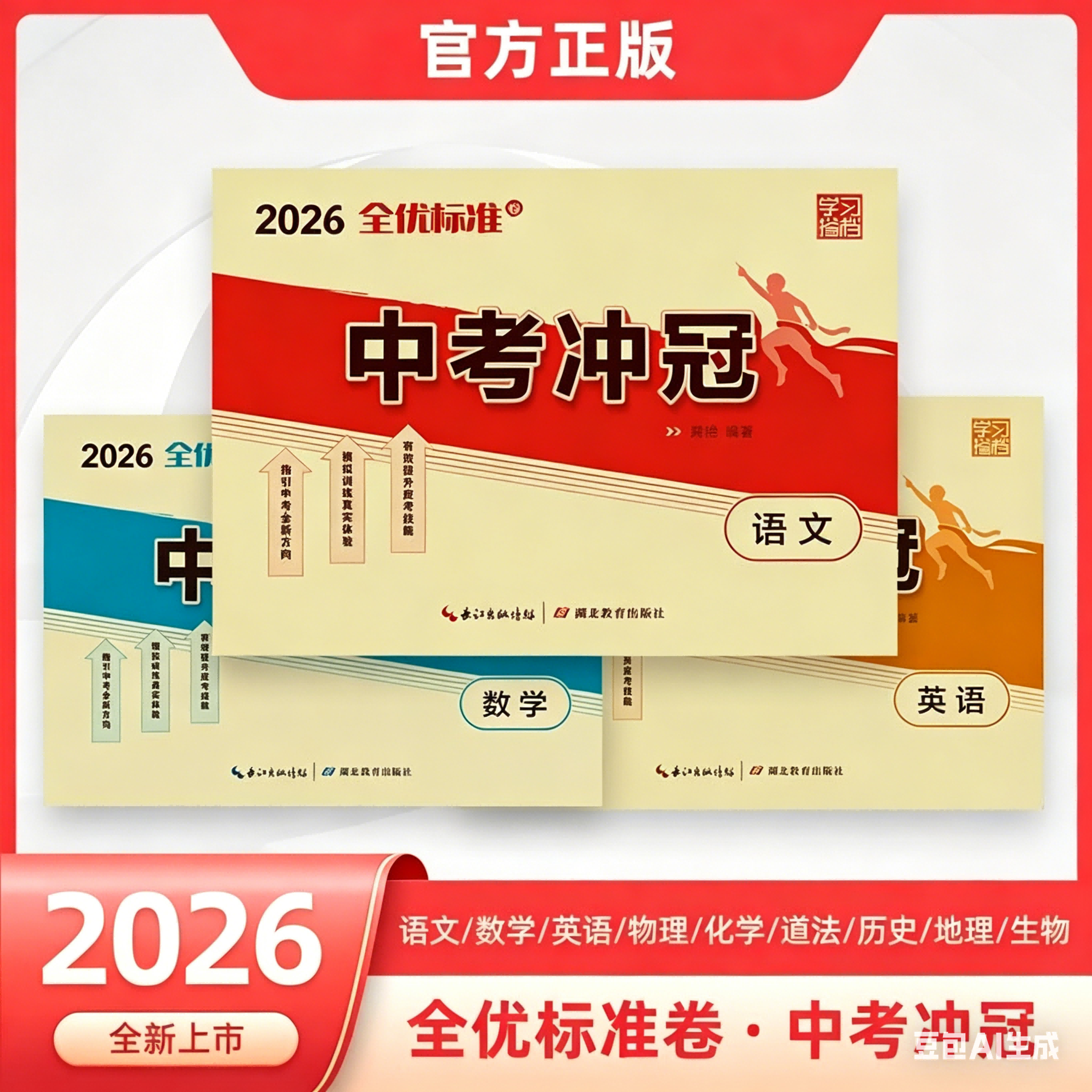 2026新版中考冲冠卷全优标准卷语文数学英语物理化学道德与法治历史生物地理湖北教育出版社中考复习冲刺卷