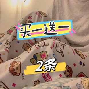 可外穿 胖mm特大码 300斤春秋可爱蜡笔小新睡裤 女长裤 ins宽松家居裤