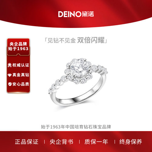 【培育】DEINO黛诺培育钻石钻戒求婚戒指钻石订婚戒指女花漾