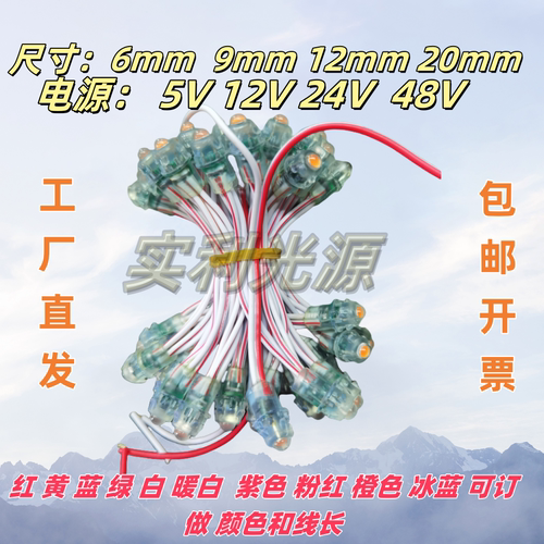实利高亮LED外露灯串穿孔发光字广告招牌防水灯珠绕树灯星星灯串