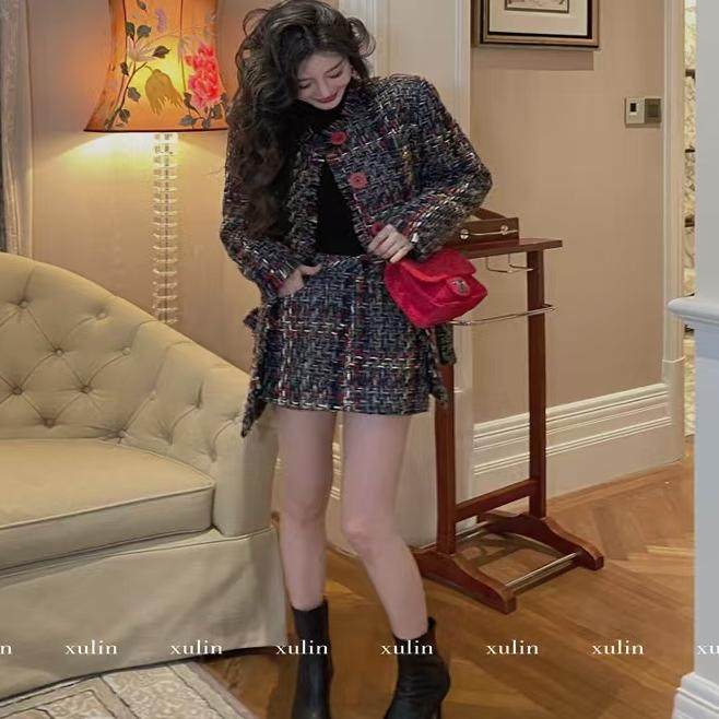 小香风编织套装女潮24秋冬
