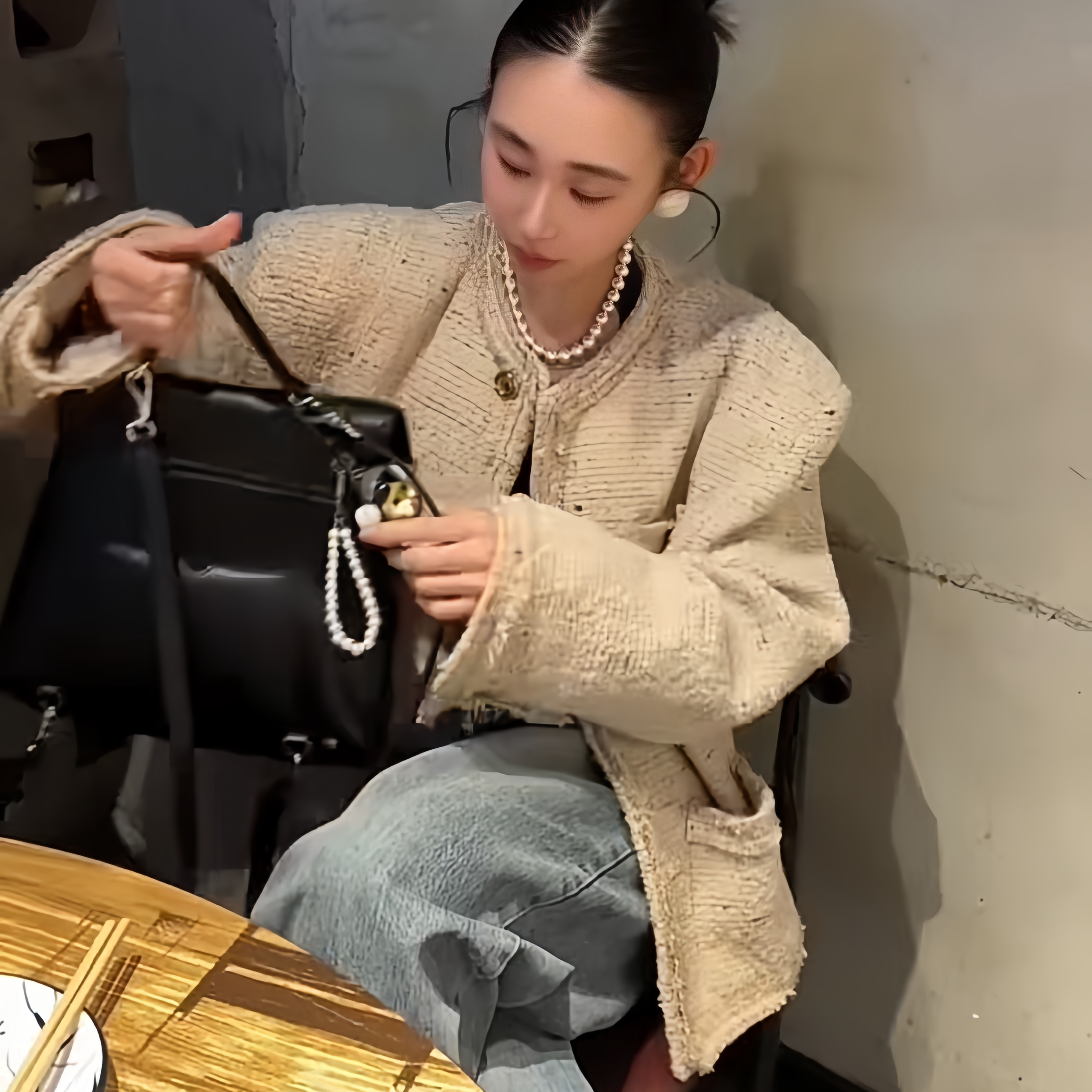 法式高级感小香风粗花呢夹棉外套