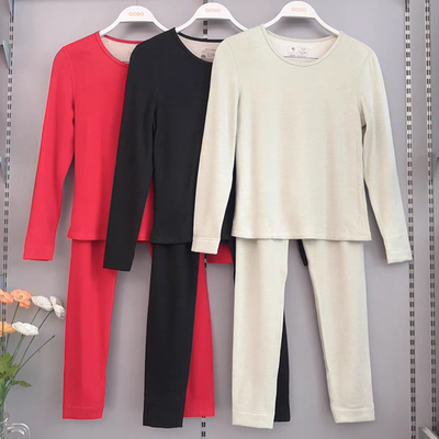 香蜜闺秀 女士25405001桑蚕丝山羊绒圆领保暖套装亲肤柔软防静电