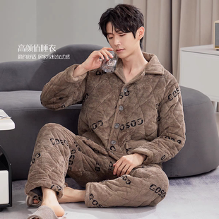 香蜜闺秀男士 家居服加厚保暖不惧寒 24424002三层夹棉宽松版