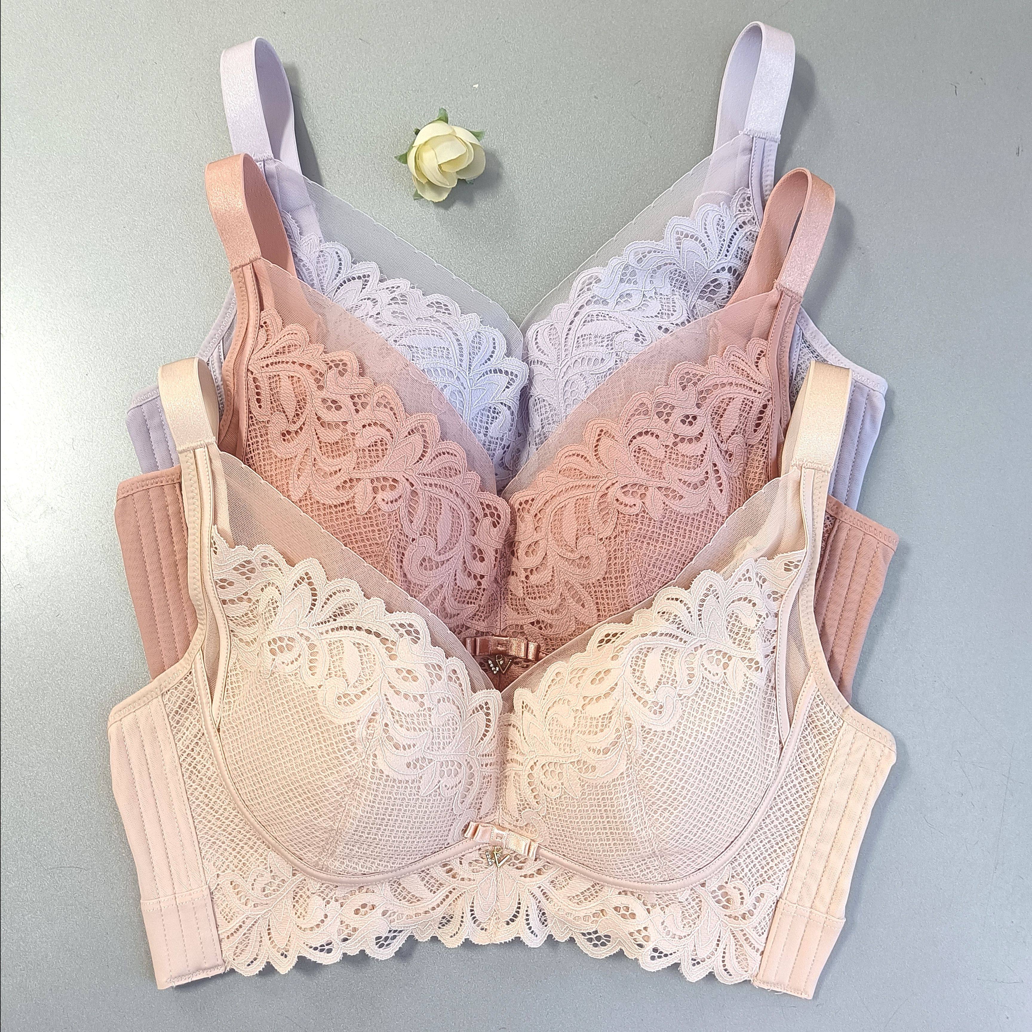 【香蜜闺秀】B杯健康棉无钢圈调整文胸聚拢收副乳防下垂蕾丝内衣