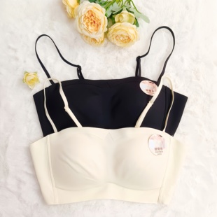 B杯光面24112133可拆卸肩带文胸无钢圈抹胸内衣 香蜜闺秀