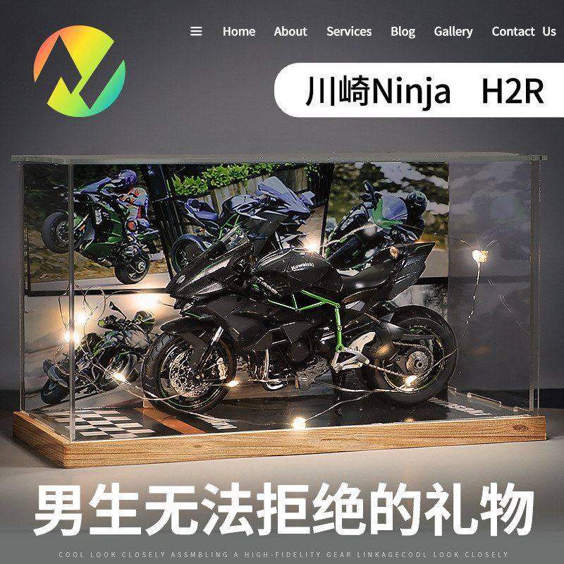川崎H2r摩托车模型仿真合金机车送男生日礼物手办玩具收藏摆件P
