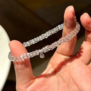 刻面白水晶手链女款 轻奢小众设计葫芦手串精致百搭送女友