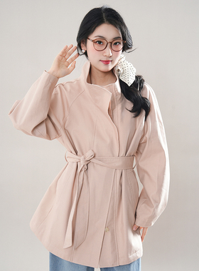 【白色相簿】2025早春韩系风衣外套女休闲英伦风立领款休闲外套