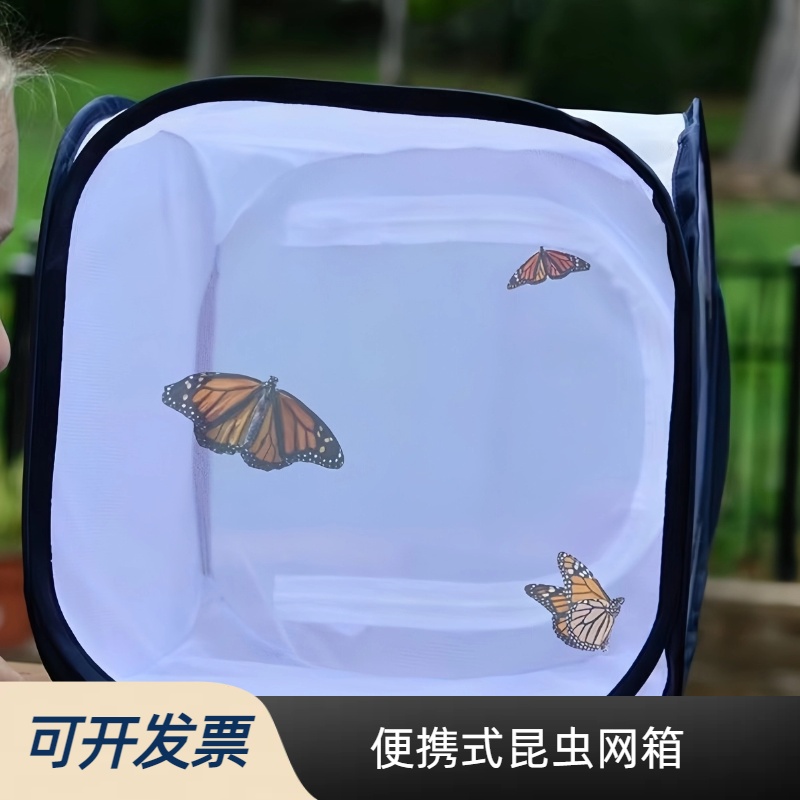 便携野采工具螳螂网盒螳螂饲养盒蝴蝶小昆虫饲养盒竹节虫笼子网箱