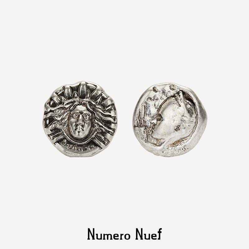 Nuef “ Riche comme Priam ”系列 太阳神&月亮神浮雕古币耳钉