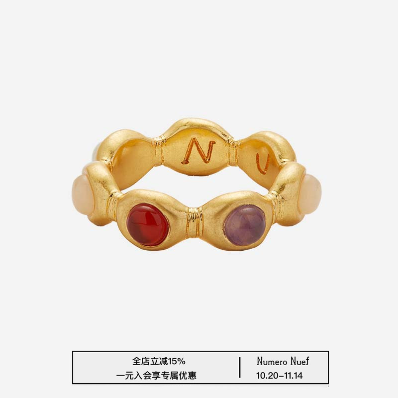 Nuef “ Riche comme Priam ”系列 古罗马天然玉石彩色玛瑙戒指