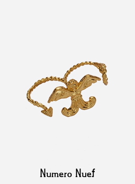 Nuef “Alle Sirene”系列 人鱼天使之箭开口可调节戒指双指指环