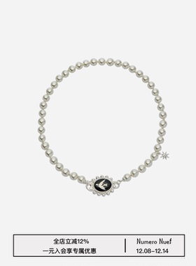 Nuef“Cornucopia”经典复古珐琅扣磁吸珍珠chocker项链/手链