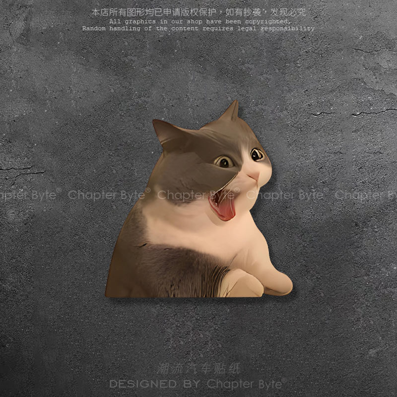 创意搞怪猫咪表情包车贴