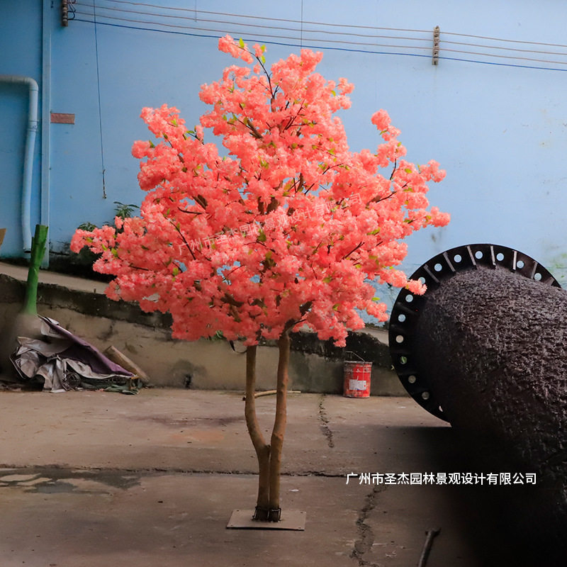 厂家直销仿真樱花树酒店婚庆装饰造景仿真桃花树樱花树可来图制作