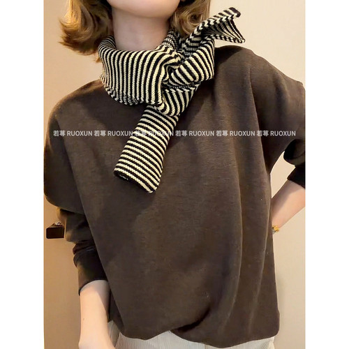 2025韩单北极绒条纹小围巾