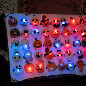 万圣节装饰发光戒指儿童小礼品幼儿园活动道具装扮礼物活动2023新