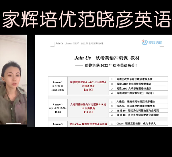 上海华二范晓彦高中英语语法写作一二三202324年暑秋寒春班视频网