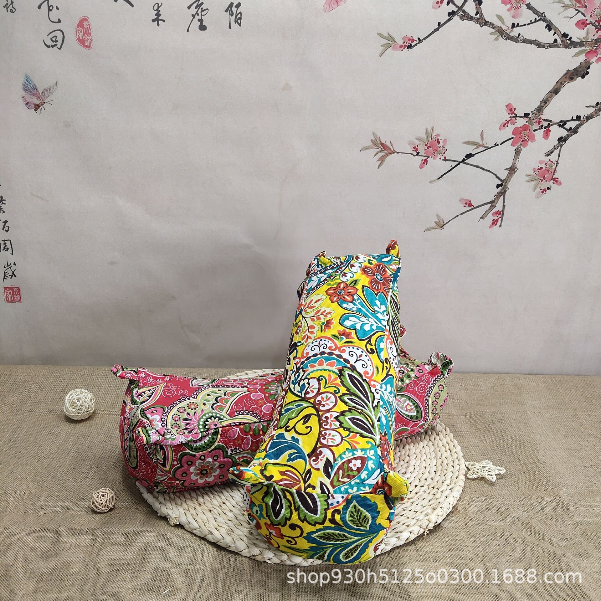 虎头枕布老虎粗布枕套颈椎护颈