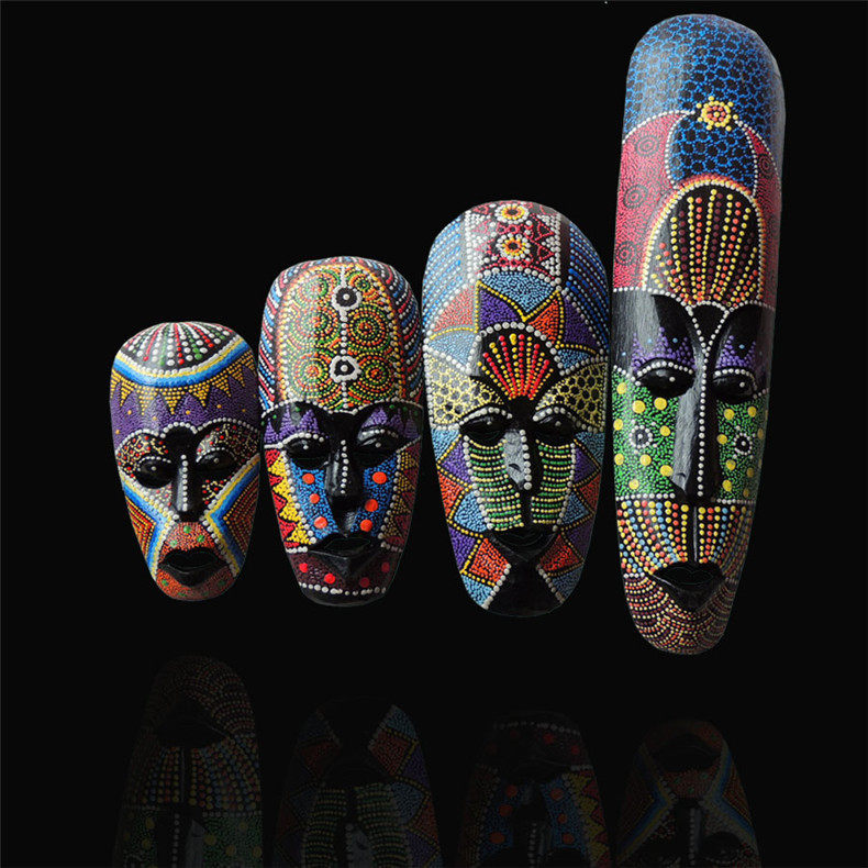 泰国工艺品非洲点彩面具木雕壁饰壁挂实木雕刻挂风格挂件创意复古