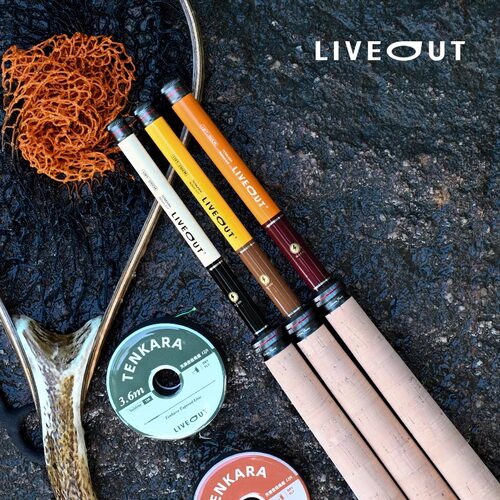 LIVEOUT飞溪天展溪流钓鱼竿软木超轻短节便携碳素小物钓鱼竿套装