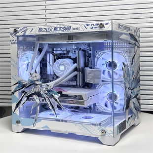 2026新款热卖玩嘉台式机箱免拆款透明侧板RGB灯效diy主题塔式机箱
