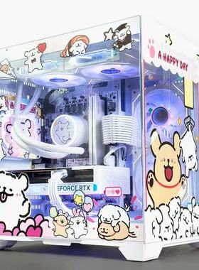 台式机箱白色可爱孤勇者MINI主题热销卡通全新透明创意免拆升级款