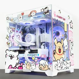 台式机箱白色可爱孤勇者MINI主题热销卡通全新透明创意免拆升级款