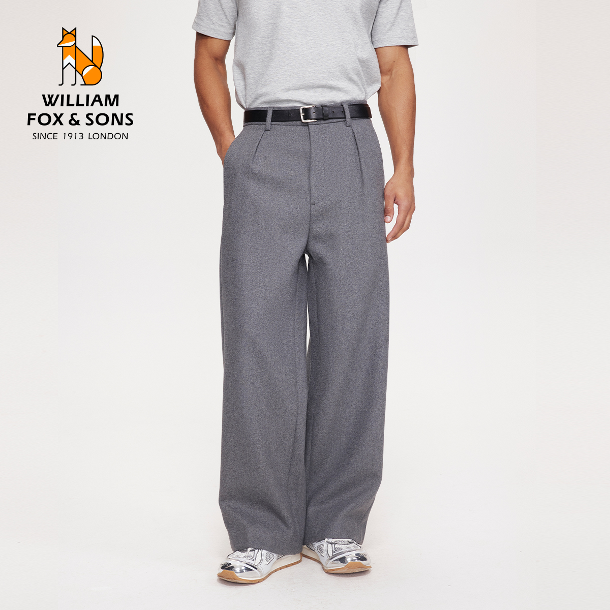 威廉福克斯重磅法式复古休闲裤