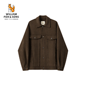专区3件75折 威廉福克斯羊毛混纺宽松通勤休闲羊毛呢夹克外套