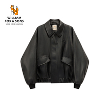 威廉福克斯冬季鹅绒皲裂工艺保暖加绒加厚羽绒服皮衣夹克外套男款