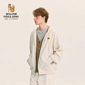 拉链连帽卫衣男款 威廉福克斯男装 长袖 新款 纯棉宽松休闲外套 春季