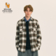 专区3件75折 威廉福克斯提花格纹宽松休闲美式 长袖 衬衫 男款