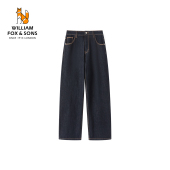 春秋重磅原牛宽松直筒休闲长裤 男款 原色阔腿牛仔裤 威廉福克斯男装