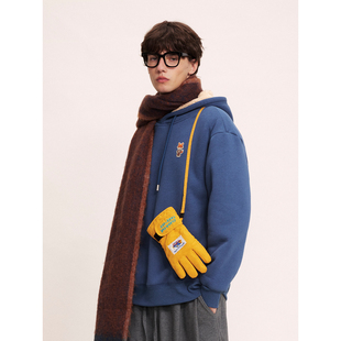 英国小狐狸男装 连帽卫衣男 2026秋冬加绒加厚保暖宽松休闲情侣长袖