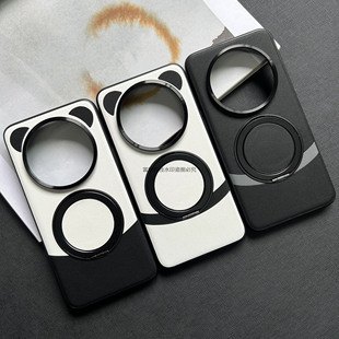 适用华为mate80pro手机壳磁吸固定支架全包金属大孔镜头mate70素皮皮纹肌理耐磨旋转支架防刮亲肤手感70pro+