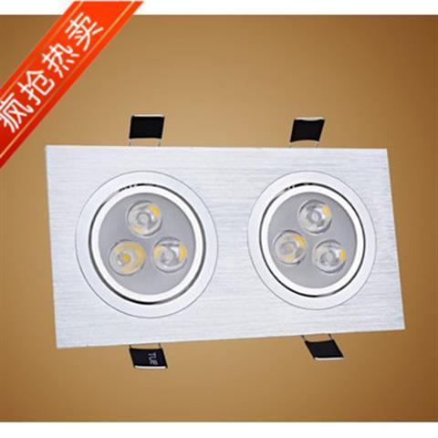 热销led斗胆灯双头射灯6w10W14WLED筒灯长方形天花灯两头格栅