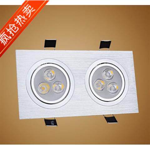 热销led斗胆灯双头射灯6w10W14WLED筒灯长方形天花灯两头格栅