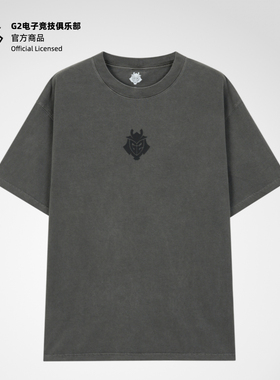 昂恩电竞 G2 ESPORTS官方正品纯棉重磅立体硅胶LOGO潮流电竞T恤