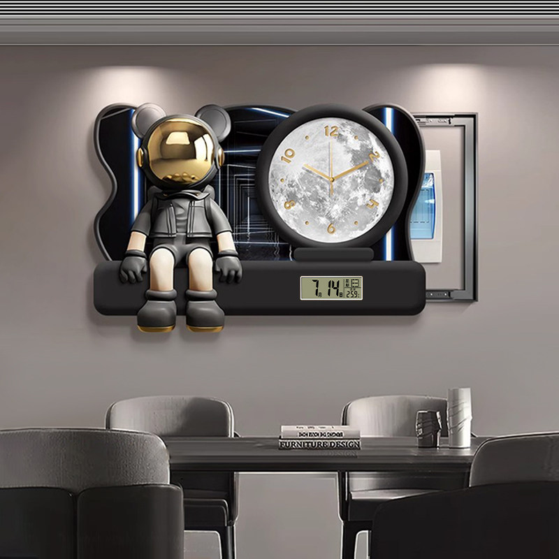 现代轻奢暴力熊电表箱装饰画2025新款高级感配电箱遮挡万年历挂钟,家居饰品,现代装饰画,淘宝优惠券,粉丝福利购,淘宝优惠卷