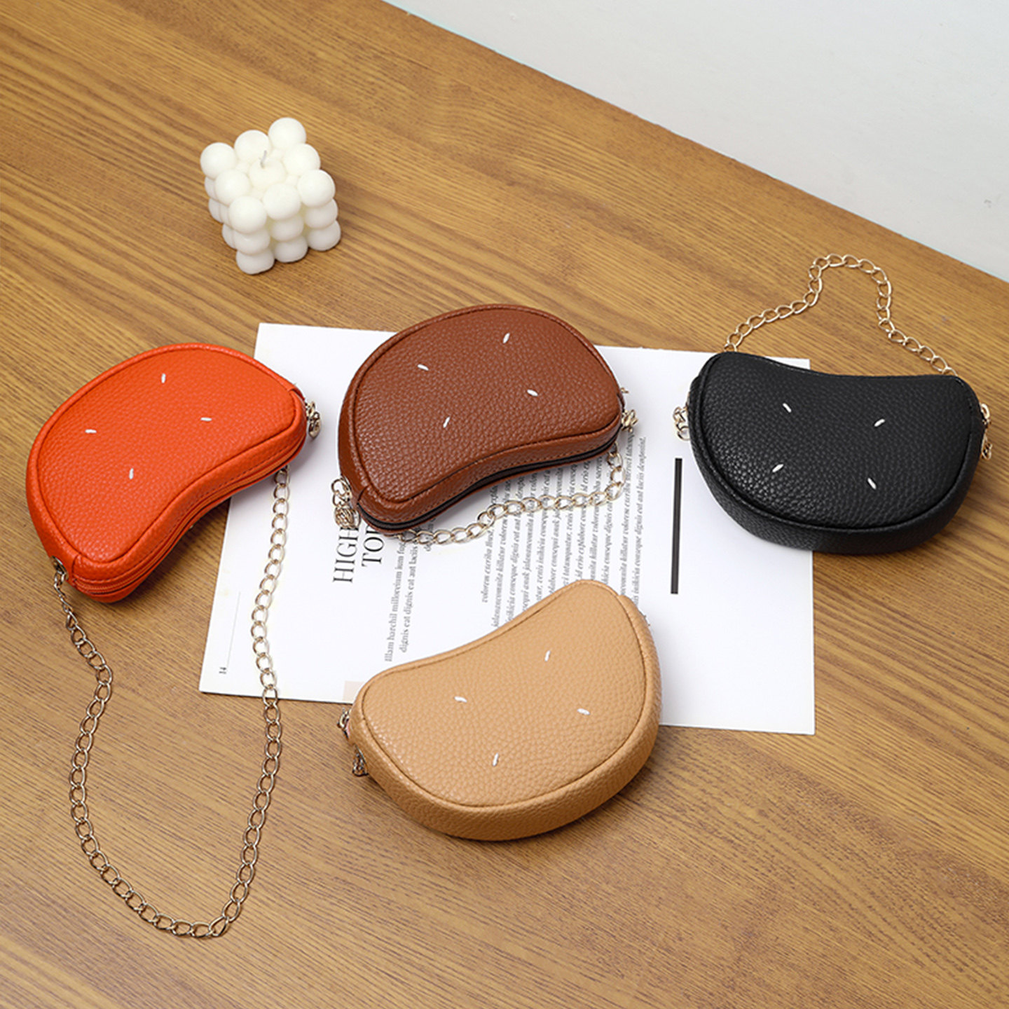 2025新款豌豆零钱包女士迷你便携小众钥匙口红收纳斜挎小包耳机包