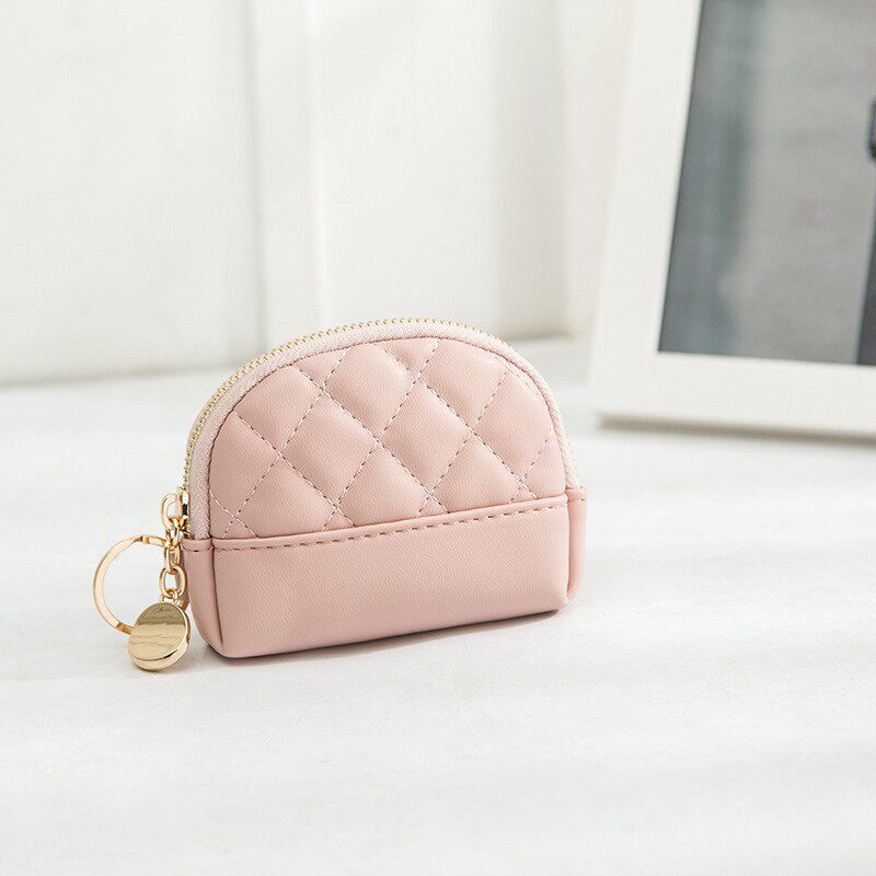 绣线菱格零钱包女新款韩版钱包简约小巧拉链卡包迷你手拿包钥匙包